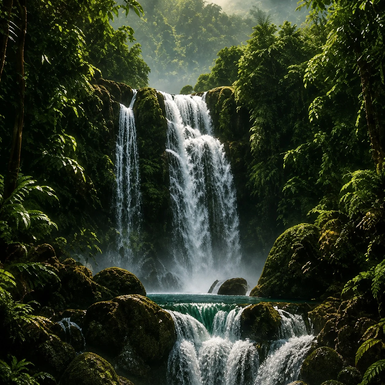Waterfall in the heart of the jungle