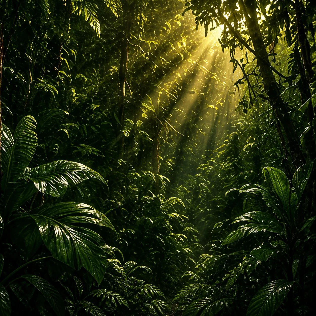 Lush tropical jungle