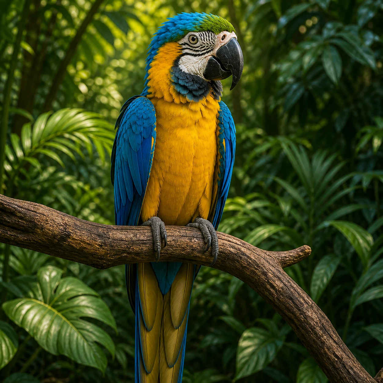 Portrait of a blue-and-gold macaw